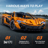 1: 8 McLaren Smiling M1 Building Sets, Rear wing linked air suspension, Butterfly Wing Door, None-Remote Controlled (3617 Pcs) - BAV BRICK